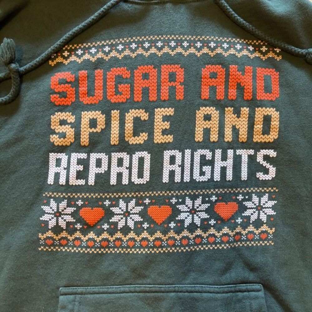Green Hooded Sweatshirt Repro Rights Fair Isle